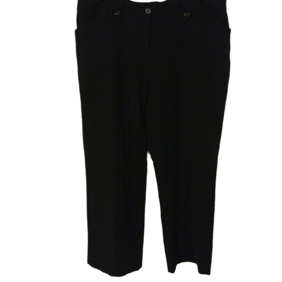 Boot Leg Dress Pant Jones of New York Stretch Black Girl Boss Minimalist Size 16 - Picture 1 of 7